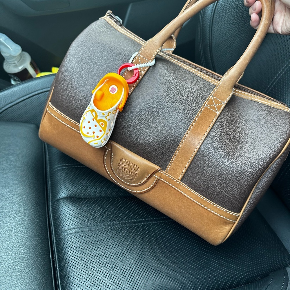 Loewe Brown and Tan Leather Handbag
